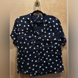 Maeve Navy Polka Dot Blouse